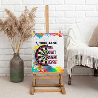 Colorful Dartboard and Splatter Paint Darts Canvas Wall Art Personalized Motivational Quote - Wonder Print Shop