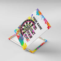 Colorful Dartboard and Splatter Paint Darts Canvas Wall Art Personalized Motivational Quote - Wonder Print Shop