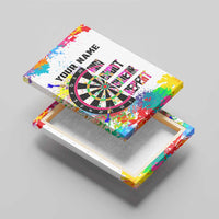 Colorful Dartboard and Splatter Paint Darts Canvas Wall Art Personalized Motivational Quote - Wonder Print Shop