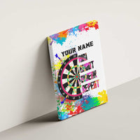 Colorful Dartboard and Splatter Paint Darts Canvas Wall Art Personalized Motivational Quote - Wonder Print Shop