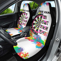 Colorful Dartboard and Splatter Paint Darts Car Seat Cover Personalized Motivational Quote - Wonder Print Shop