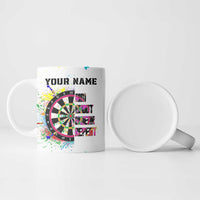 Colorful Dartboard and Splatter Paint Darts Ceramic Mug Personalized Motivational Quote - Wonder Print Shop