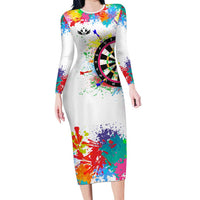 Colorful Dartboard and Splatter Paint Darts Family Matching Long Sleeve Bodycon Dress and Hawaiian Shirt Personalized Motivational Quote - Wonder Print Shop