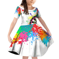 Colorful Dartboard and Splatter Paint Darts Family Matching Off Shoulder Short Dress and Hawaiian Shirt Personalized Motivational Quote - Wonder Print Shop