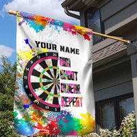 Colorful Dartboard and Splatter Paint Darts Garden Flag Personalized Motivational Quote - Wonder Print Shop