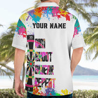 Colorful Dartboard and Splatter Paint Darts Hawaiian Shirt Personalized Motivational Quote - Wonder Print Shop
