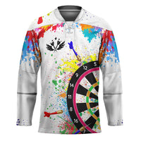 Colorful Dartboard and Splatter Paint Darts Hockey Jersey Personalized Motivational Quote - Wonder Print Shop