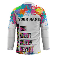 Colorful Dartboard and Splatter Paint Darts Hockey Jersey Personalized Motivational Quote - Wonder Print Shop