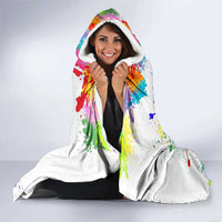 Colorful Dartboard and Splatter Paint Darts Hooded Blanket Personalized Motivational Quote - Wonder Print Shop