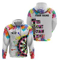 Colorful Dartboard and Splatter Paint Darts Hoodie Personalized Motivational Quote - Wonder Print Shop
