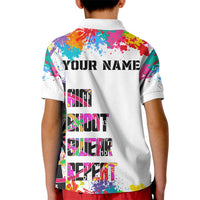 Colorful Dartboard and Splatter Paint Darts Kid Polo Shirt Personalized Motivational Quote - Wonder Print Shop