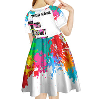 Colorful Dartboard and Splatter Paint Darts Kid Short Sleeve Dress Personalized Motivational Quote - Wonder Print Shop