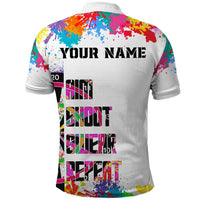 Colorful Dartboard and Splatter Paint Darts Polo Shirt Personalized Motivational Quote - Wonder Print Shop