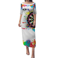 Colorful Dartboard and Splatter Paint Darts Puletasi Personalized Motivational Quote - Wonder Print Shop