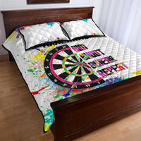 Colorful Dartboard and Splatter Paint Darts Quilt Bed Set Personalized Motivational Quote - Wonder Print Shop