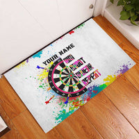 Colorful Dartboard and Splatter Paint Darts Rubber Doormat Personalized Motivational Quote - Wonder Print Shop