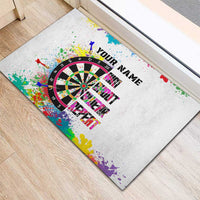 Colorful Dartboard and Splatter Paint Darts Rubber Doormat Personalized Motivational Quote - Wonder Print Shop