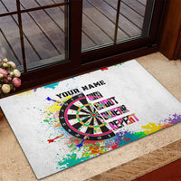 Colorful Dartboard and Splatter Paint Darts Rubber Doormat Personalized Motivational Quote - Wonder Print Shop