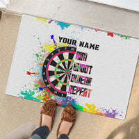 Colorful Dartboard and Splatter Paint Darts Rubber Doormat Personalized Motivational Quote - Wonder Print Shop