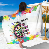 Colorful Dartboard and Splatter Paint Darts Sarong Personalized Motivational Quote - Wonder Print Shop