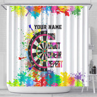 Colorful Dartboard and Splatter Paint Darts Shower Curtain Personalized Motivational Quote - Wonder Print Shop
