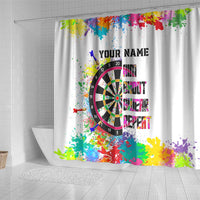 Colorful Dartboard and Splatter Paint Darts Shower Curtain Personalized Motivational Quote - Wonder Print Shop