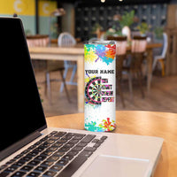 Colorful Dartboard and Splatter Paint Darts Skinny Tumbler Personalized Motivational Quote - Wonder Print Shop
