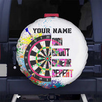 Colorful Dartboard and Splatter Paint Darts Spare Tire Cover Personalized Motivational Quote - Wonder Print Shop