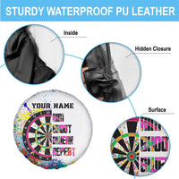 Colorful Dartboard and Splatter Paint Darts Spare Tire Cover Personalized Motivational Quote - Wonder Print Shop