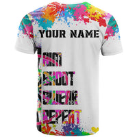 Colorful Dartboard and Splatter Paint Darts T Shirt Personalized Motivational Quote - Wonder Print Shop