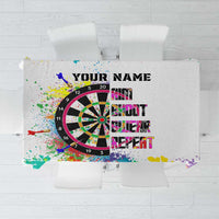 Colorful Dartboard and Splatter Paint Darts Tablecloth Personalized Motivational Quote - Wonder Print Shop