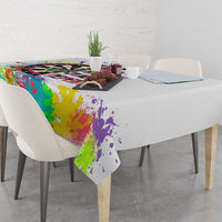 Colorful Dartboard and Splatter Paint Darts Tablecloth Personalized Motivational Quote - Wonder Print Shop