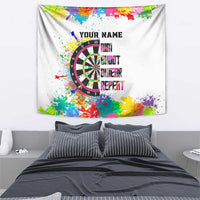 Colorful Dartboard and Splatter Paint Darts Tapestry Personalized Motivational Quote - Wonder Print Shop