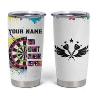 Colorful Dartboard and Splatter Paint Darts Tumbler Cup Personalized Motivational Quote - Wonder Print Shop