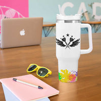 Colorful Dartboard and Splatter Paint Darts Tumbler With Handle Personalized Motivational Quote - Wonder Print Shop