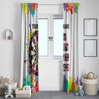 Colorful Dartboard and Splatter Paint Darts Window Curtain Personalized Motivational Quote - Wonder Print Shop