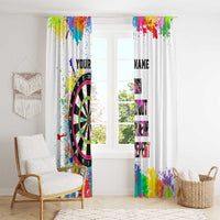 Colorful Dartboard and Splatter Paint Darts Window Curtain Personalized Motivational Quote - Wonder Print Shop