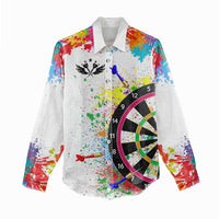 Colorful Dartboard and Splatter Paint Darts Women Casual Shirt Personalized Motivational Quote - Wonder Print Shop