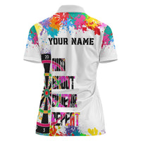 Colorful Dartboard and Splatter Paint Darts Women Polo Shirt Personalized Motivational Quote - Wonder Print Shop