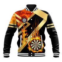 Flaming Dartboard Darts Baseball Jacket Personalized Bold Geometric Patterns - Wonder Print Shop