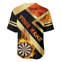 Flaming Dartboard Darts Baseball Jersey Personalized Bold Geometric Patterns - Wonder Print Shop