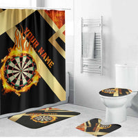 Flaming Dartboard Darts Bathroom Set Personalized Bold Geometric Patterns - Wonder Print Shop