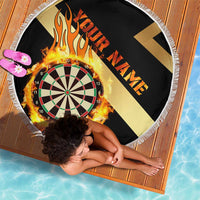 Flaming Dartboard Darts Beach Blanket Personalized Bold Geometric Patterns - Wonder Print Shop