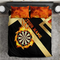 Flaming Dartboard Darts Bedding Set Personalized Bold Geometric Patterns - Wonder Print Shop