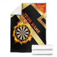 Flaming Dartboard Darts Blanket Personalized Bold Geometric Patterns - Wonder Print Shop