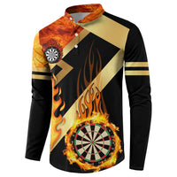 Flaming Dartboard Darts Button Sweatshirt Personalized Bold Geometric Patterns - Wonder Print Shop