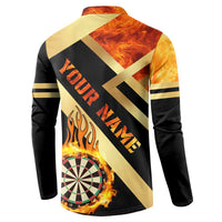 Flaming Dartboard Darts Button Sweatshirt Personalized Bold Geometric Patterns - Wonder Print Shop