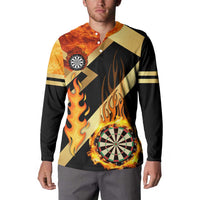 Flaming Dartboard Darts Button Sweatshirt Personalized Bold Geometric Patterns - Wonder Print Shop