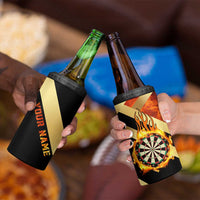 Flaming Dartboard Darts 4 in 1 Can Cooler Tumbler Personalized Bold Geometric Patterns - Wonder Print Shop