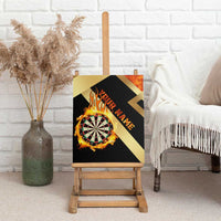Flaming Dartboard Darts Canvas Wall Art Personalized Bold Geometric Patterns - Wonder Print Shop